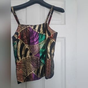 Stunning vintage early 90s LOUBEN metallic brocade tank top.